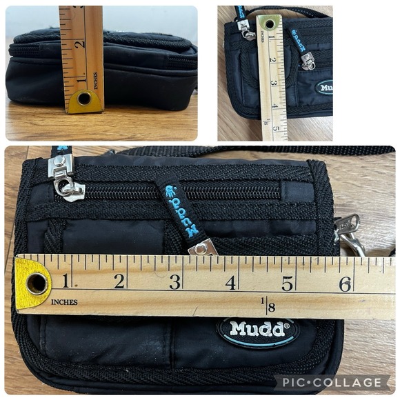 y2k MUDD Black Purse Crossbody Bag Vintage Y2K 90's Blue Mini - Picture 8 of 8